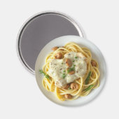 Aimant Fettuccini Alfredo Drôle Nourriture (Recto/Verso)