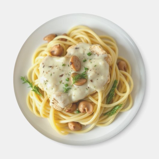 Aimant Fettuccini Alfredo Drôle Nourriture (Devant)