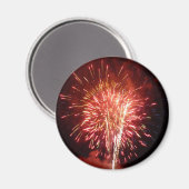 Aimant Feu d'artifice rouge, blanc et bleu II patriotique (Recto/Verso)