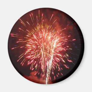Aimant Feu d'artifice rouge, blanc et bleu II patriotique