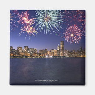 Aimant Feu d'artifice sur l'horizon de Chicago 2