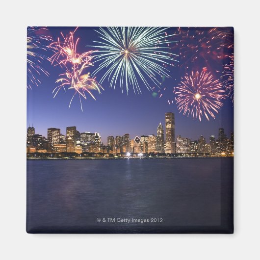 Aimant Feu d'artifice sur l'horizon de Chicago 2 (Devant)