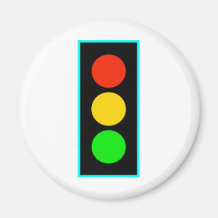 Aimant Feu de commande avec bordure bleu clair