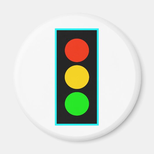 Aimant Feu de commande avec bordure bleu clair (Devant)