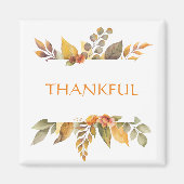 Aimant Feuillage artistique d'automne MERCI Orange (Devant)