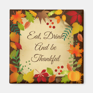 Aimant Feuillage Coloré D'Automne Pour Thanksgiving
