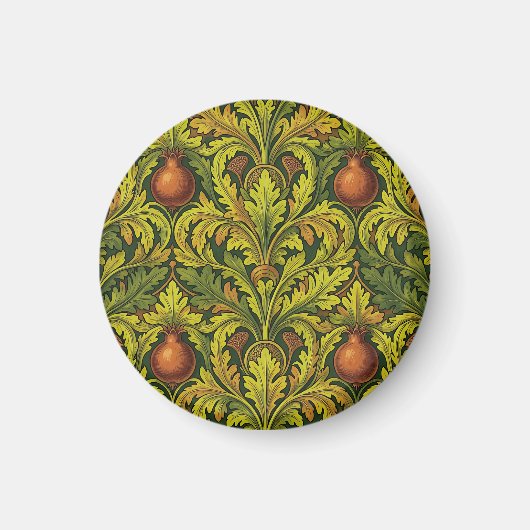 Aimant Feuillage doré Grenade Orné William Morris (Devant)