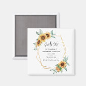 Aimant Feuillage floral de tournesol Eucalyptus Enregistr (Recto/Verso)