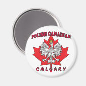 Aimant Feuille canadienne polonaise Calgary (Recto/Verso)