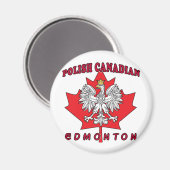 Aimant Feuille canadienne polonaise d'Edmonton (Recto/Verso)
