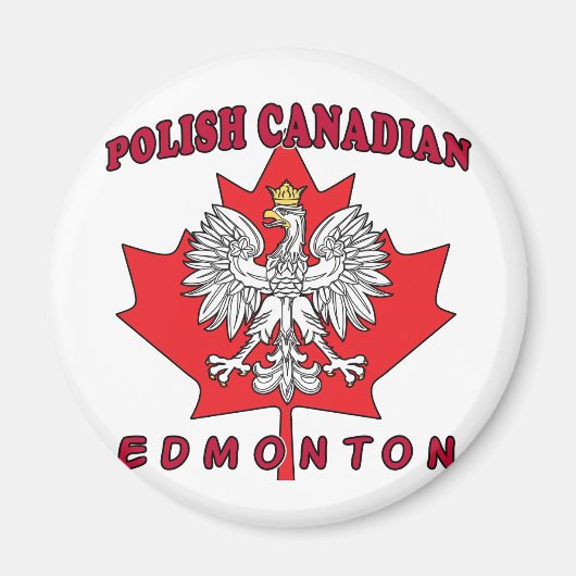 Aimant Feuille canadienne polonaise d'Edmonton (Devant)