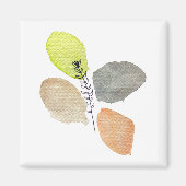 Aimant Feuille d'aquarelle esthétique moderne (Devant)