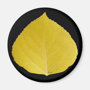Aimant Feuille d'Aspen jaune #5