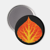 Aimant Feuille d'Aspen rouge et jaune #10 (Recto/Verso)