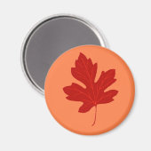 Aimant Feuille d'Automne Rouge Colorée (Recto/Verso)