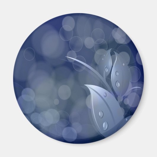 Aimant Feuille de Blue Bokeh (Devant)