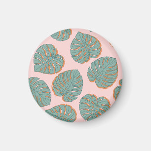 Aimant Feuille de Monstera : Motif Vintage tropical