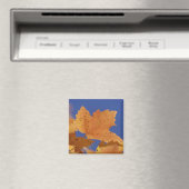 Aimant Feuille d'érable d'automne et ciel bleu, Blanc (In Situ (Lave-vaisselle))