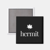Aimant Feuille d'érable introverti – ermite de la nature (Recto/Verso)