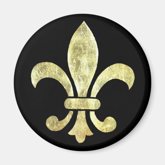 Aimant Feuille d'or Fleur de Lis (Devant)