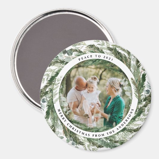 Aimant Feuille moderne écriture de paix de couronne (Recto/Verso)