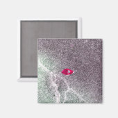 Aimant Feuille rouge avec sable tacheté (Recto/Verso)