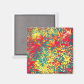 Aimant feuille rouge vert jaune et blanc (Recto/Verso)