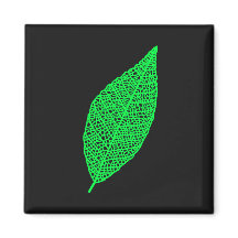 Feuille squelette ligne d'art noir et vert