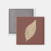 Aimant Feuille squelette ligne marron et crème (Recto/Verso)