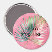 Aimant Feuille tropicale verte rose (Recto/Verso)