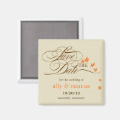 Aimant Feuilles Automne Enregistrer l'aimant Date (Recto/Verso)