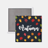 Aimant Feuilles Automnes Tombantes Rouge Orange Jaune (Recto/Verso)
