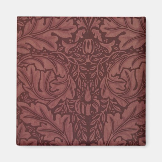 Aimant Feuilles d'acanthe rouge foncé (par William Morris (Devant)