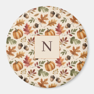 Aimant Feuilles d'aquarelle orange d'automne