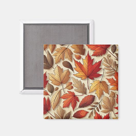Aimant feuilles d'automne classiques (Recto/Verso)
