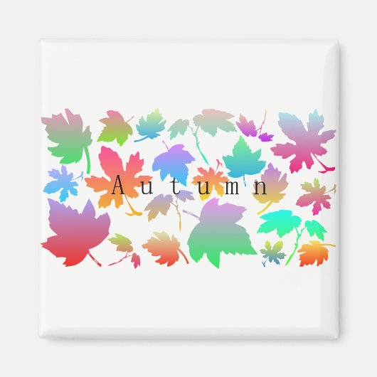 Aimant Feuilles d'automne colorées (Devant)