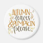 Aimant Feuilles d'automne et Citrouilles S'il vous plaît  (Devant)