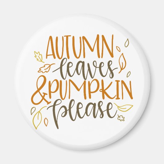 Aimant Feuilles d'automne et Citrouilles S'il vous plaît  (Devant)