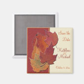 Aimant Feuilles d'automne II Enregistrer l'aimant de date (Recto/Verso)