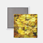 Aimant Feuilles d'automne jaunes (Recto/Verso)