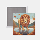 Aimant Feuilles d'automne Lion mâle (Recto/Verso)