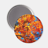 Aimant Feuilles d'automne orange vif Photo (Recto/Verso)