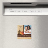 Aimant Feuilles d'automne sur papier vieilli Photo Enregi (In Situ (Lave-vaisselle))