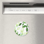 Aimant Feuilles de jardin frais sur blanc (In Situ (Lave-vaisselle))