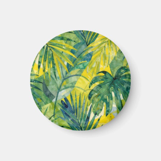Aimant Feuilles de jungle Monstera Palmier Tropical (Devant)