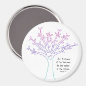 Aimant Feuilles de l'Arbre (Style rose/violet) (Recto/Verso)