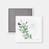 Aimant Feuilles de l'Eucalyptus vert (Recto/Verso)