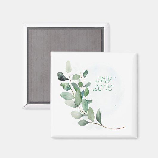 Aimant Feuilles de l'Eucalyptus vert (Recto/Verso)