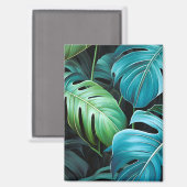 Aimant Feuilles de Monstera Botanique Feuillage de la Jun (Recto/Verso)