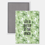 Aimant Feuilles de palmier vert tropical (Recto/Verso)